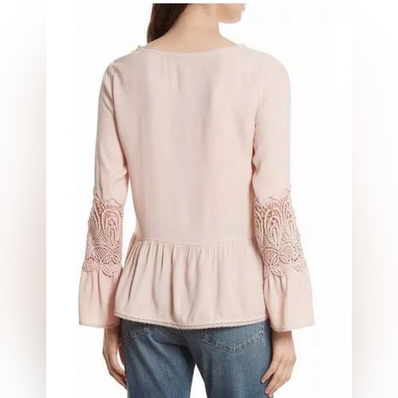 Joie Lace Trim Peplum Blouse/Emelda - Picture 2 of 9